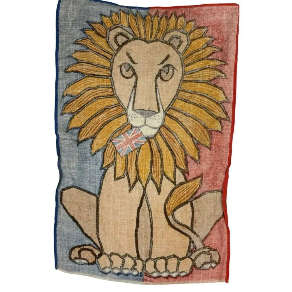 Vintage ULSTER Linen Tea Towel Wall Art UK Lion Flag Symbols Union Jack Ireland